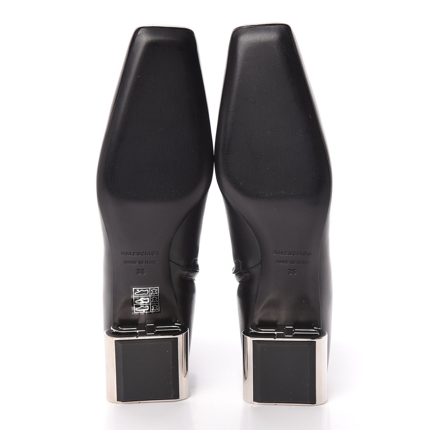 Balenciaga Sheepskin Typo Ankle Booties 36 Black 6 of 9
