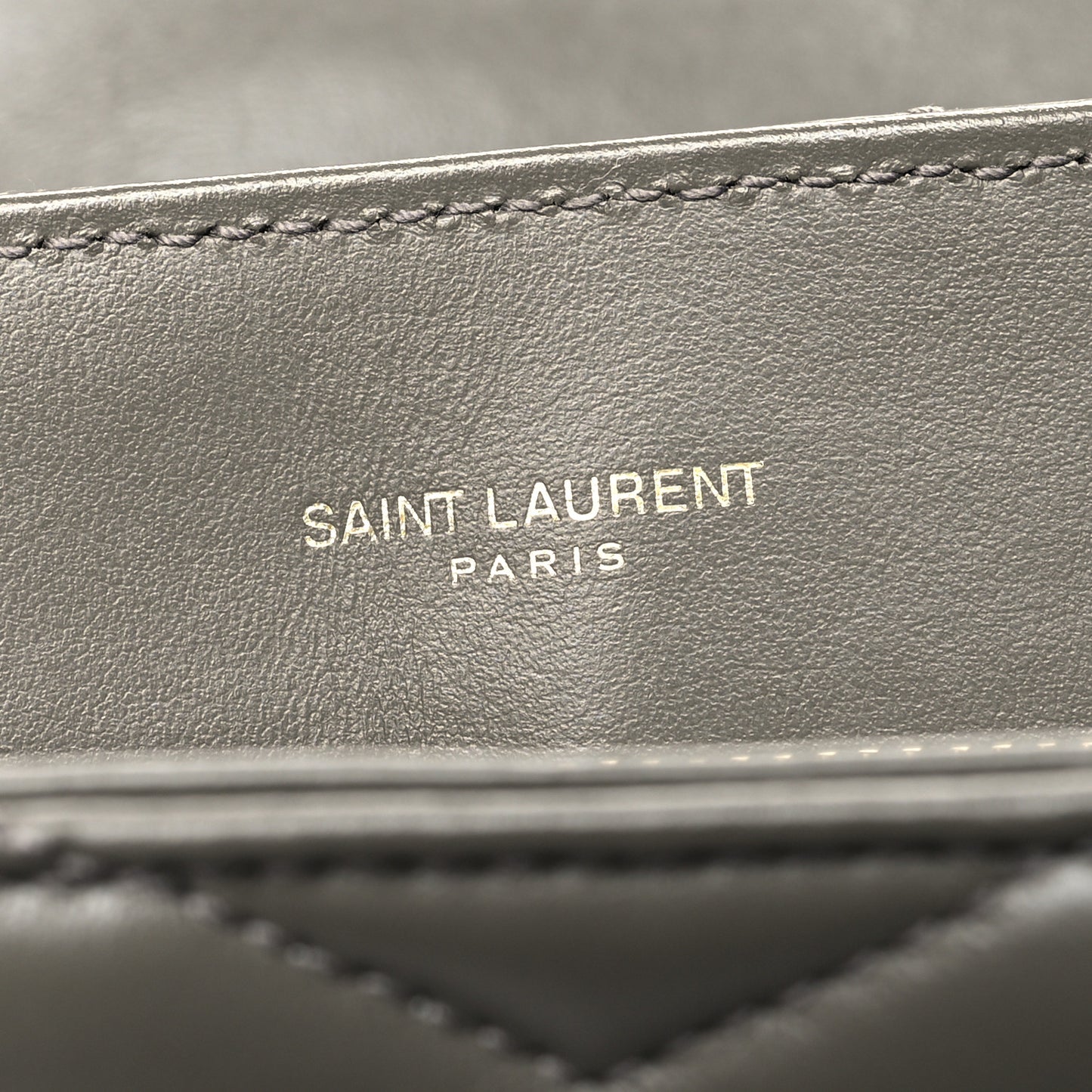 Calfskin Y Quilted Monogram Medium Loulou Chain Satchel Asphalt