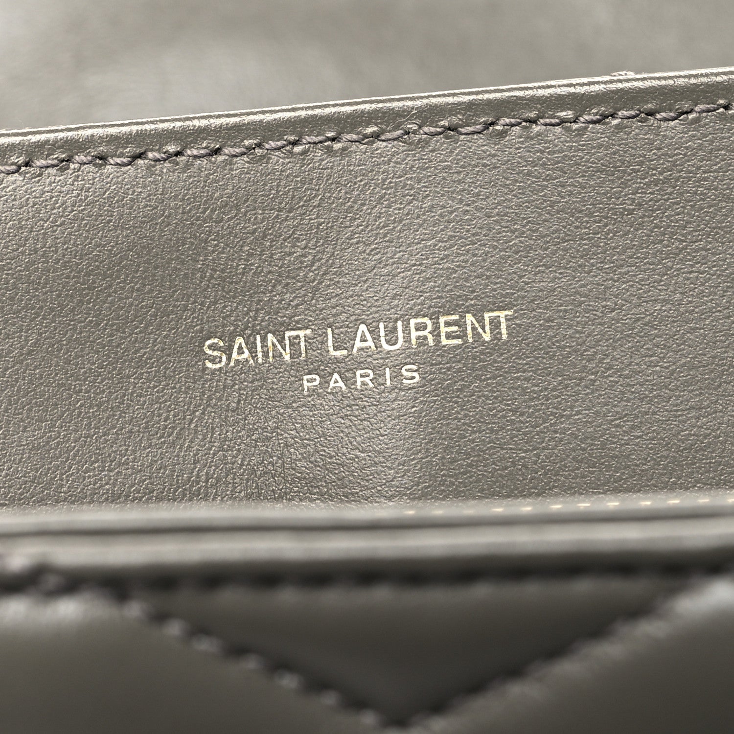 Saint Laurent Calfskin Y Quilted Monogram Medium Loulou Chain Satchel Asphalt 6 of 13