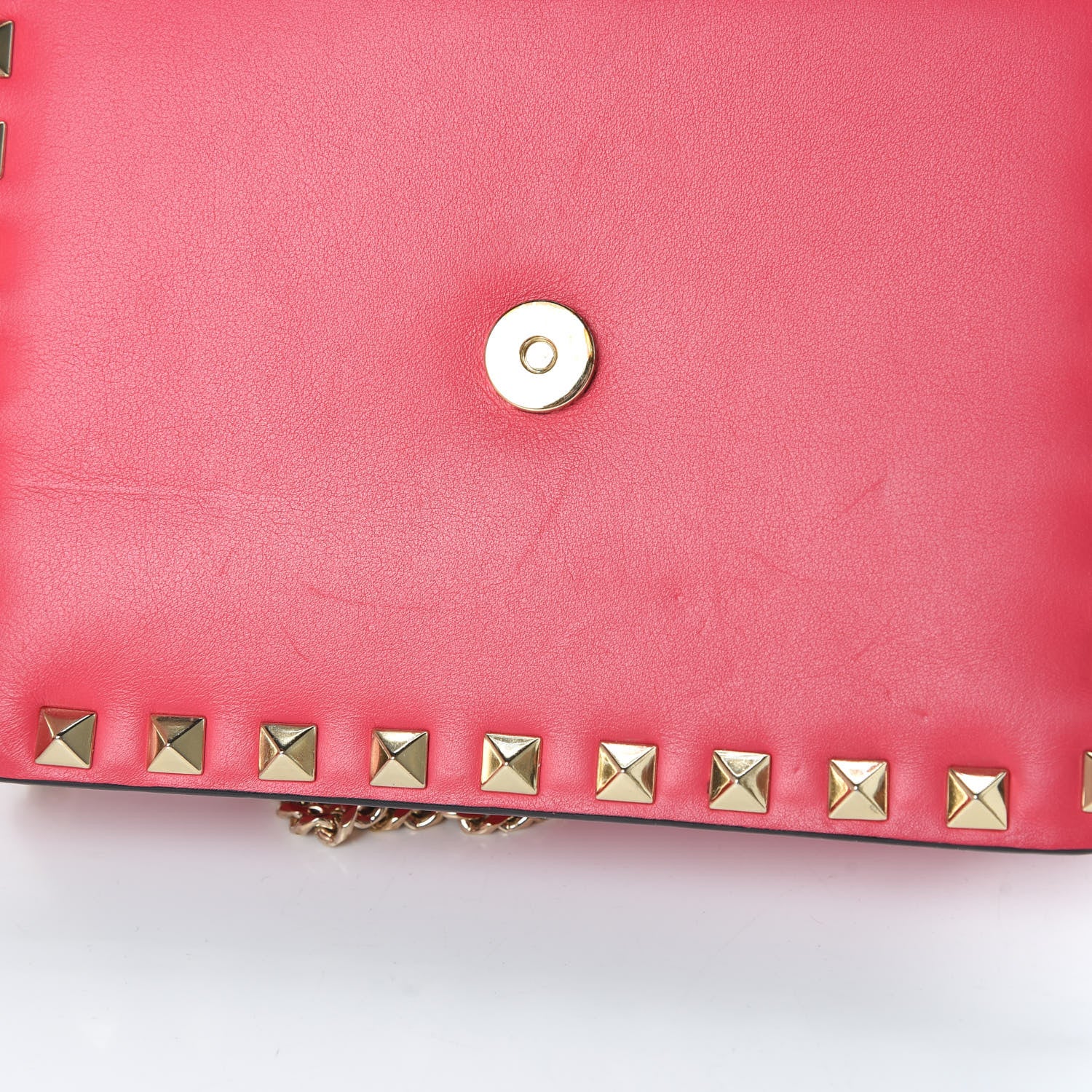 Valentino Garavani Vitello Rockstud Chain Flap Crossbody Bag Deep Rose 11 of 17