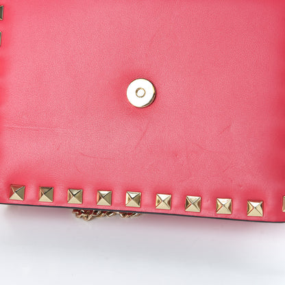 Valentino Garavani Vitello Rockstud Chain Flap Crossbody Bag Deep Rose 11 of 17