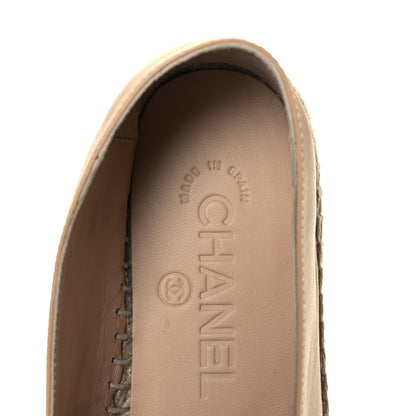 Chanel Lambskin CC Espadrilles 36 Beige Black 6 of 7