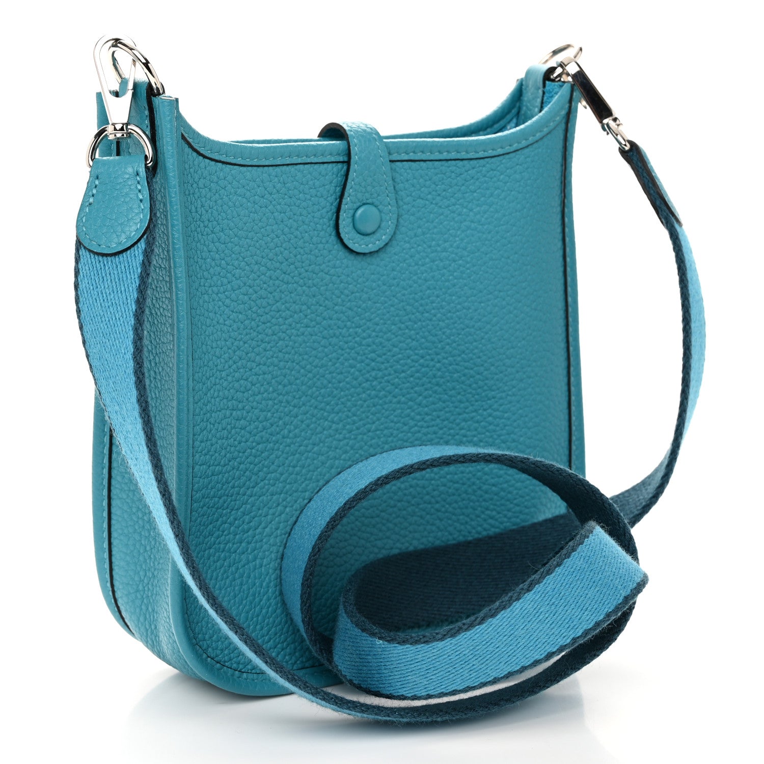 Hermes Taurillon Clemence Amazone Evelyne TPM Turquoise Colvert 3 of 10