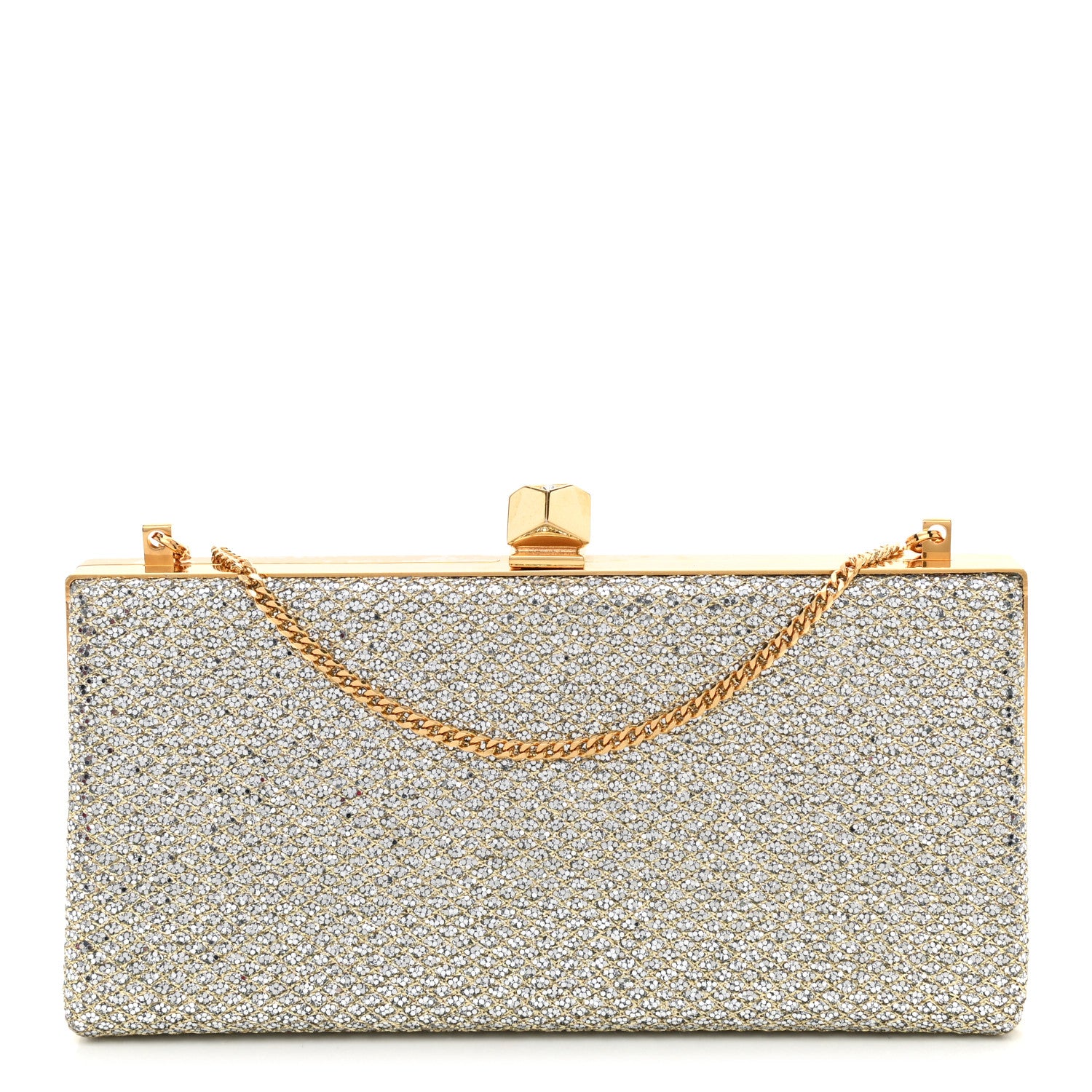 Jimmy Choo Coarse Glitter Celeste Clutch Champagne 1 of 6