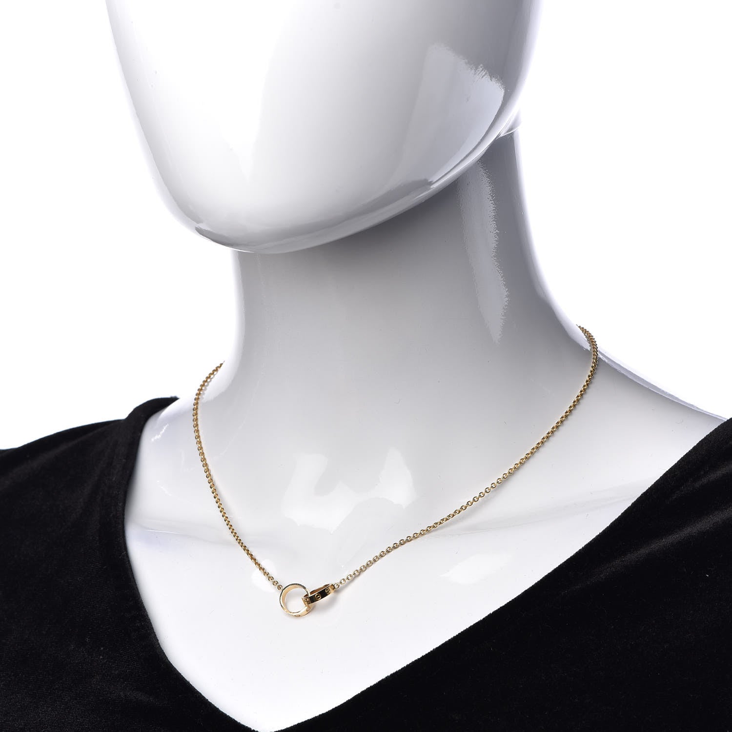 Cartier 18K Yellow Gold Interlocking LOVE Necklace 2 of 8