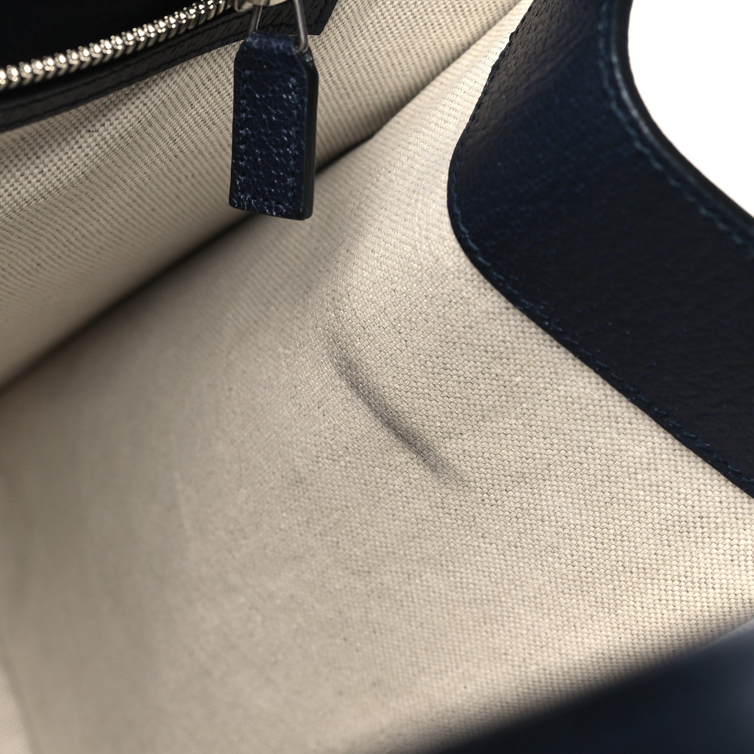 Gucci GG Supreme Monogram Textured Dollar Calfskin Web Medium Retro Interlocking G Tote Bag Beige Blue 11 of 12