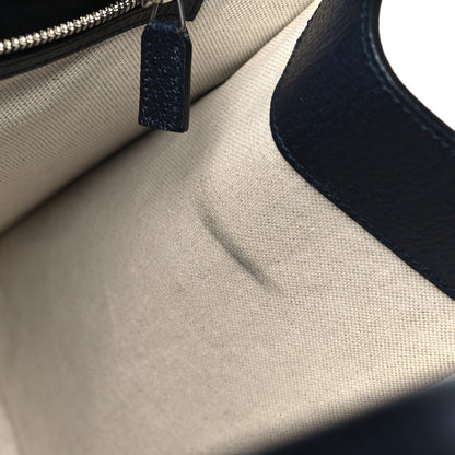 Gucci GG Supreme Monogram Textured Dollar Calfskin Web Medium Retro Interlocking G Tote Bag Beige Blue 11 of 12