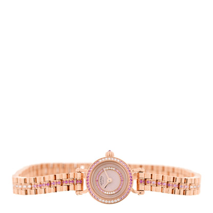 Hermes 18K Rose Gold Diamond Pink Sapphire 16mm Faubourg Quartz Watch 2 of 5