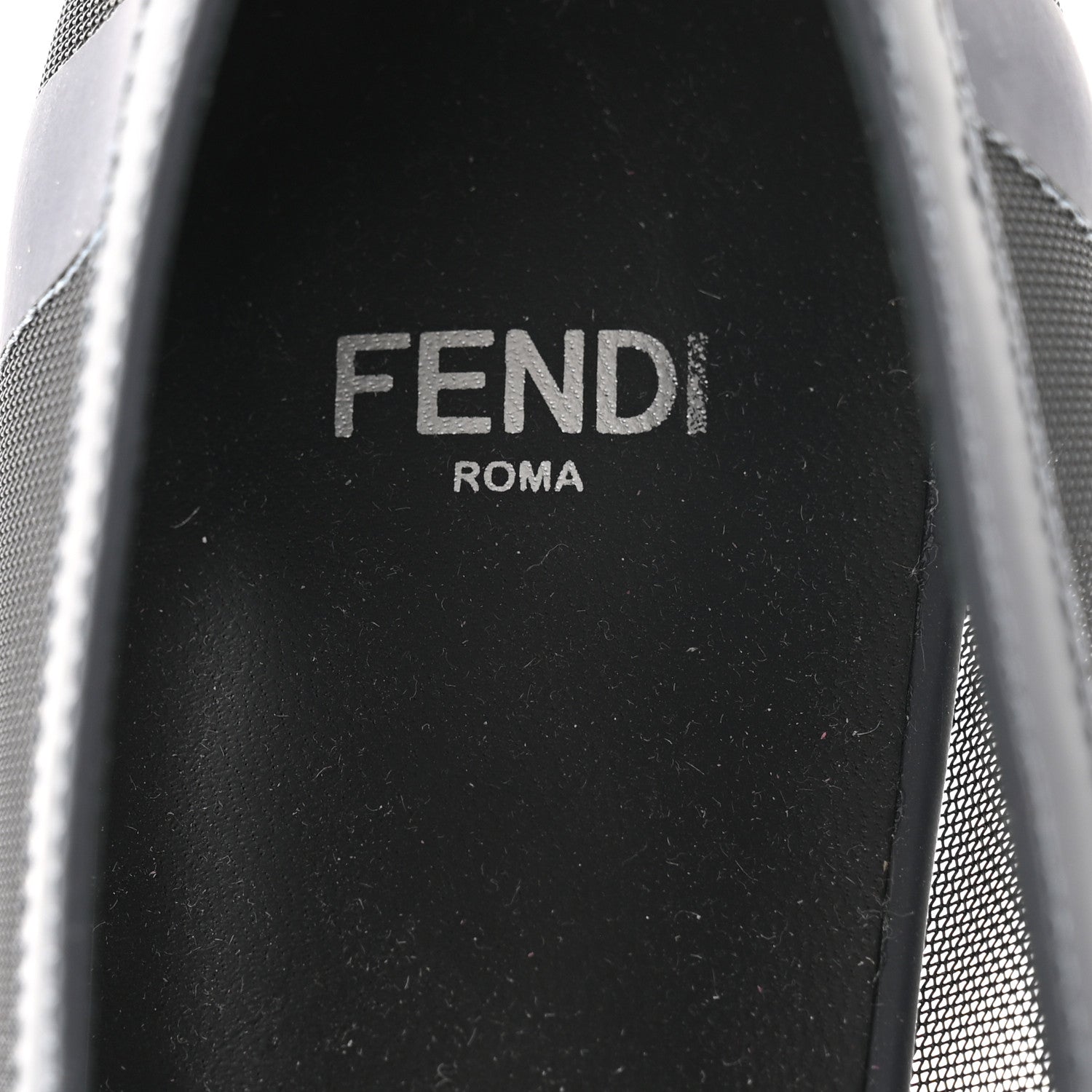 Fendi Mesh Skimmer Ballerina Flats 36 Navy Black 6 of 8