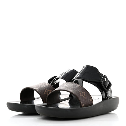 Louis Vuitton Monogram Sunbath Flat Mule Sandals 39 Black 3 of 8