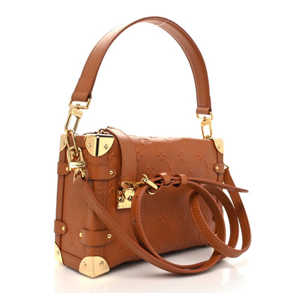 Louis Vuitton Calfskin Debossed Monogram Side Trunk Tan 3 of 10