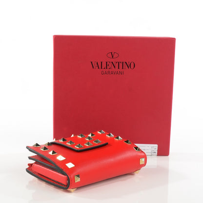 Valentino Garavani Calfskin Rockstud Wristlet Wallet Phone Case Deep Orange 5 of 8
