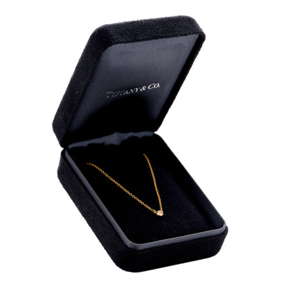 Tiffany 18K Rose Gold Diamond .03ct Elsa Peretti Diamonds by the Yard Pendant Necklace 4 of 4