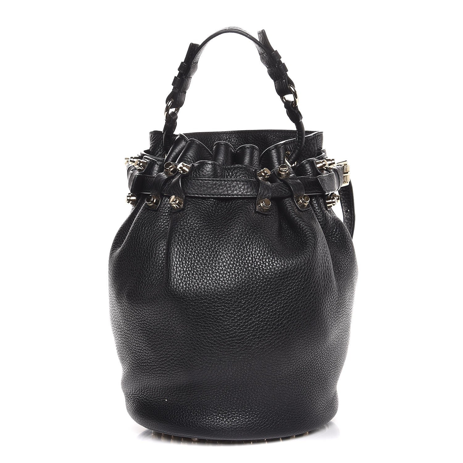 Alexander Wang Pebbled Lambskin Diego Bucket Bag Black Antique Brass Hardware 1 of 7