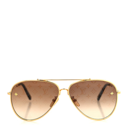 Louis Vuitton Metal The LV Pilot Sunglasses Z1619U Gradient Brown Monogram 2 of 7