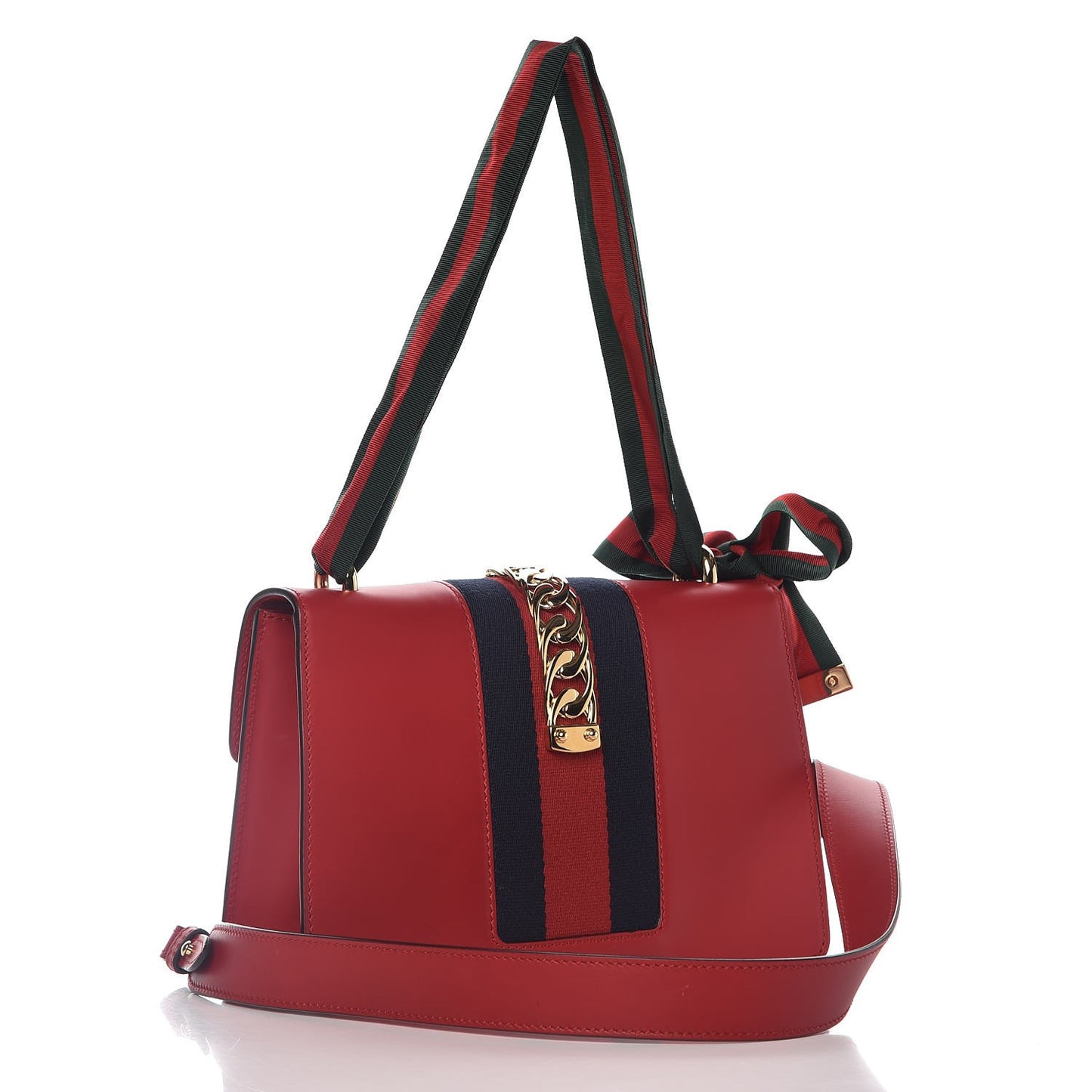 Calfskin Small Sylvie Shoulder Bag Hibiscus Red