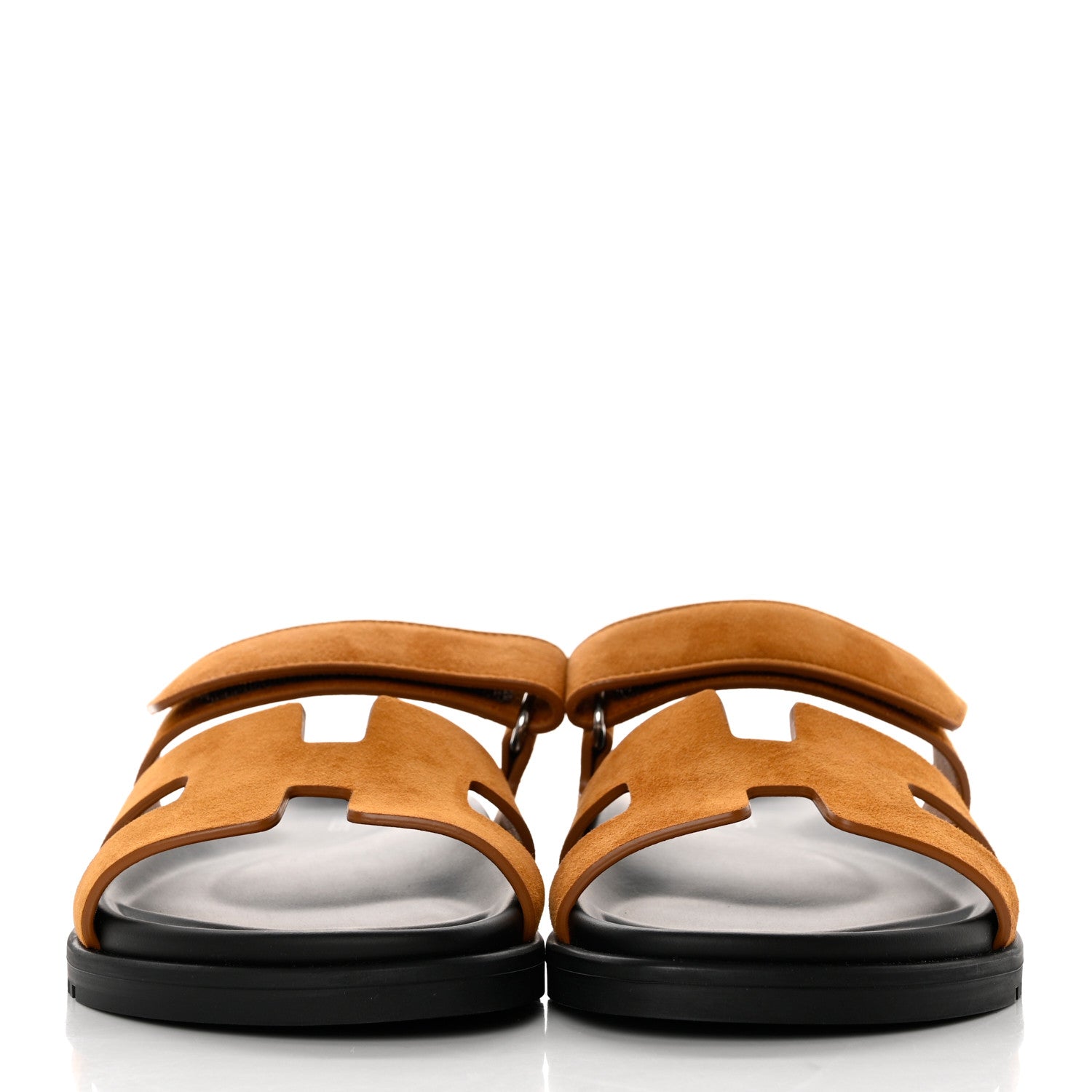 Hermes Suede Goatskin Womens Chypre Sandals 37 Naturel 2 of 9