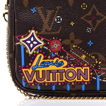 Louis Vuitton Monogram 2020 Christmas Animation Roller Coaster Mini Pochette Accessories Pivoine 10 of 11