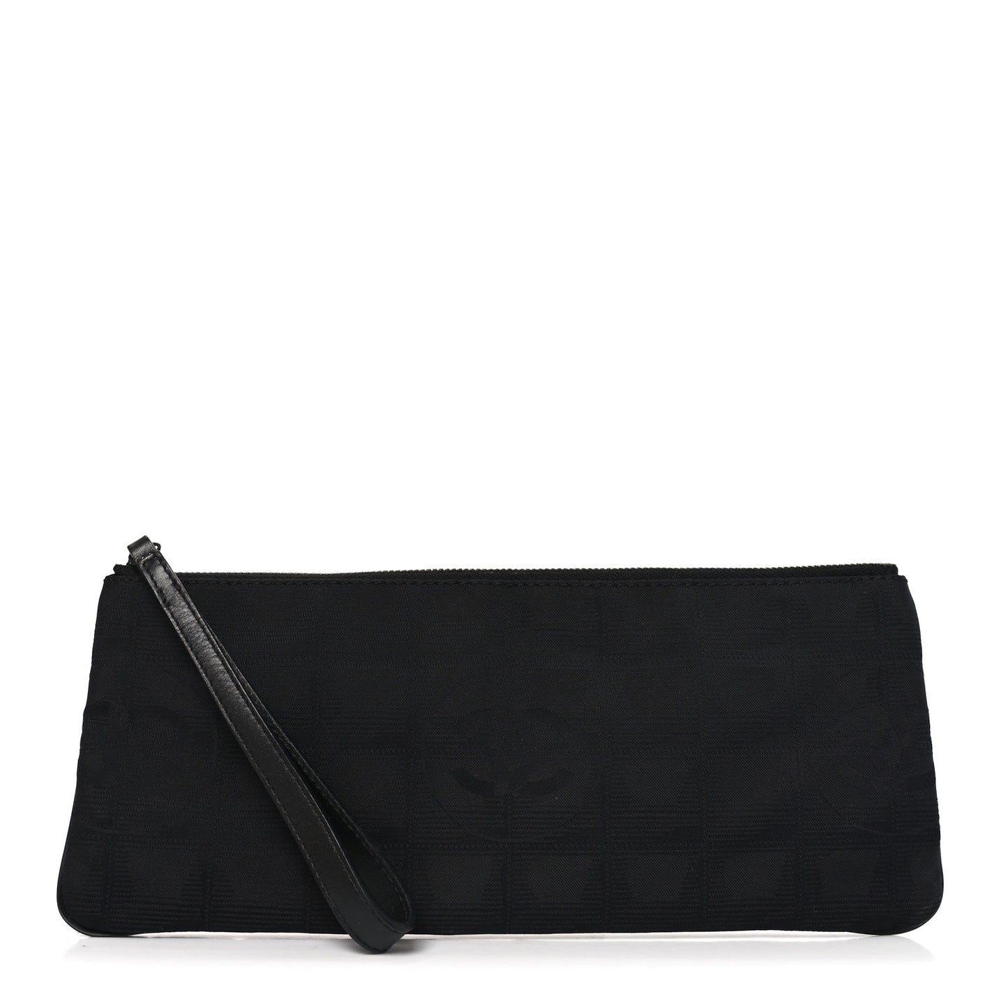 Nylon Travel Ligne Long Zip Wristlet Black