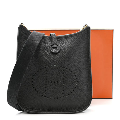 Hermes Taurillon Clemence Evelyne TPM Black 10 of 10