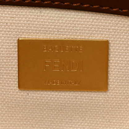 Fendi X SARA COLEMAN Canvas Vitello King Seta FF Fish Eye Embroidered Baguette Grezzo Multicolor Ghianda Grezzo Multicolor Ghianda 6 of 10