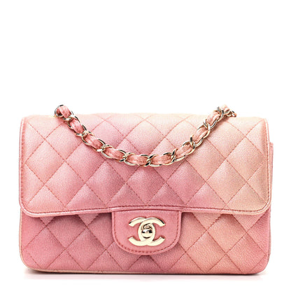 Chanel Metallic Lambskin Quilted Ombre Mini Rectangular Flap Pink 1 of 9