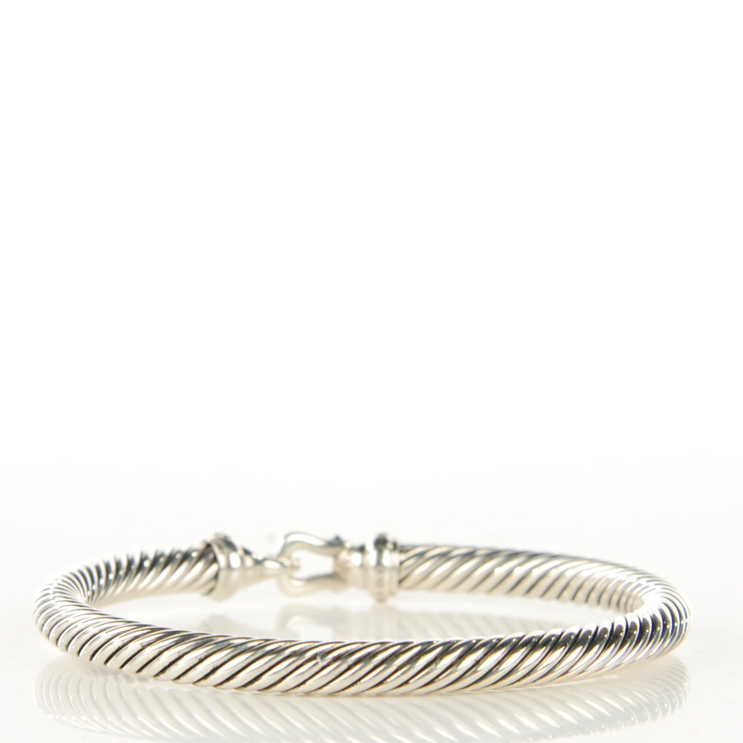 Sterling Silver Diamond 5mm Cable Buckle Bracelet
