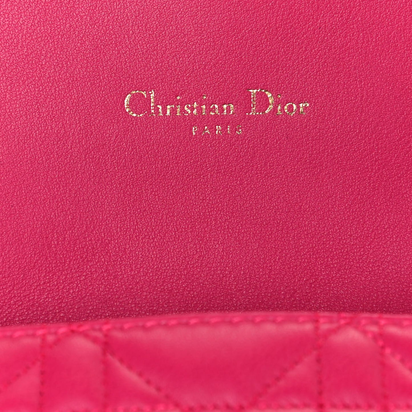 Lambskin Cannage Miss Dior Promenade Pouch Fuchsia