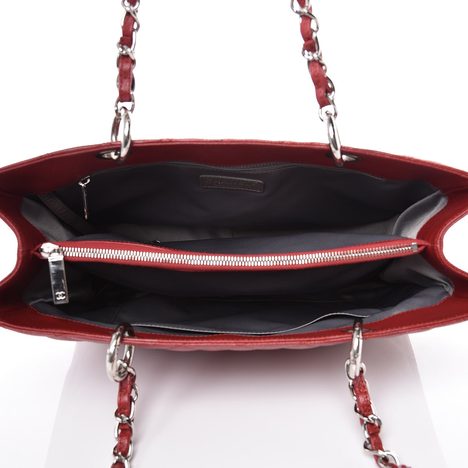 Chanel Caviar Quilted Grand Shopping Tote GST Red 5 of 11