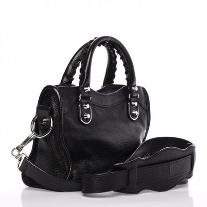 Balenciaga Chevre Silver Metallic Edge Hardware Mini City Black 4 of 10