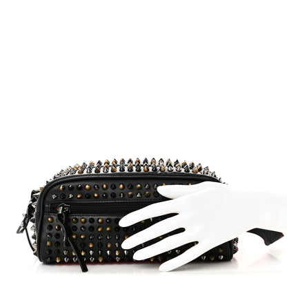 Christian Louboutin Calfskin Spikes Mens Blaster Toiletry Bag Black 3 of 10