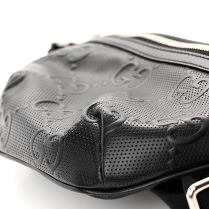Gucci Calfskin GG Tennis Embossed Belt Bag Black 10 of 10