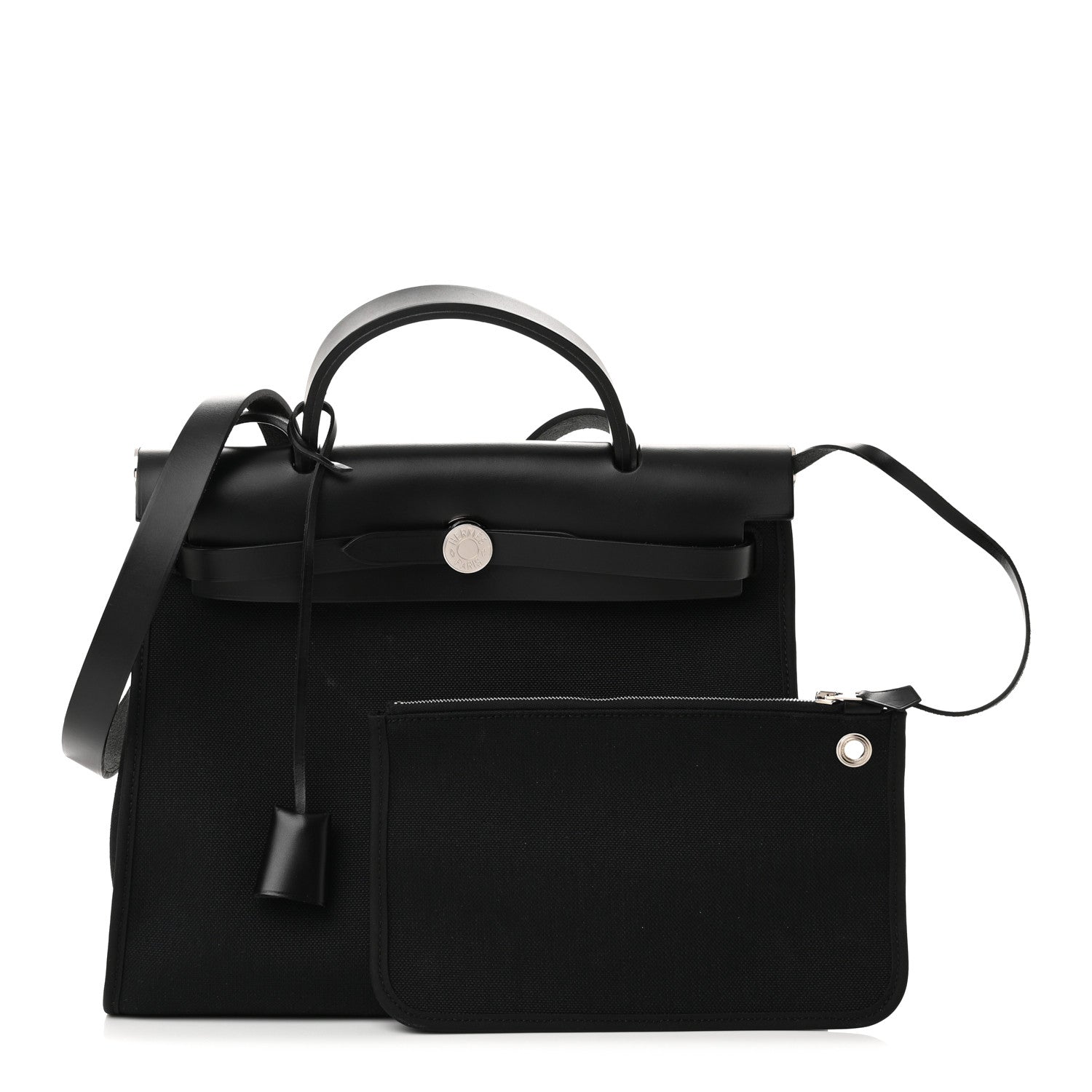 Hermes Military Toile Vache Hunter Herbag Zip PM 31 Black 1 of 10
