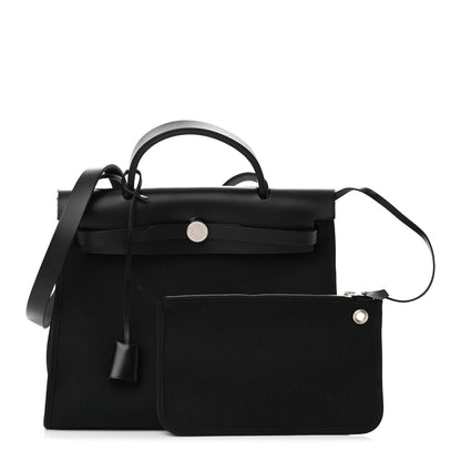 Hermes Military Toile Vache Hunter Herbag Zip PM 31 Black 1 of 10
