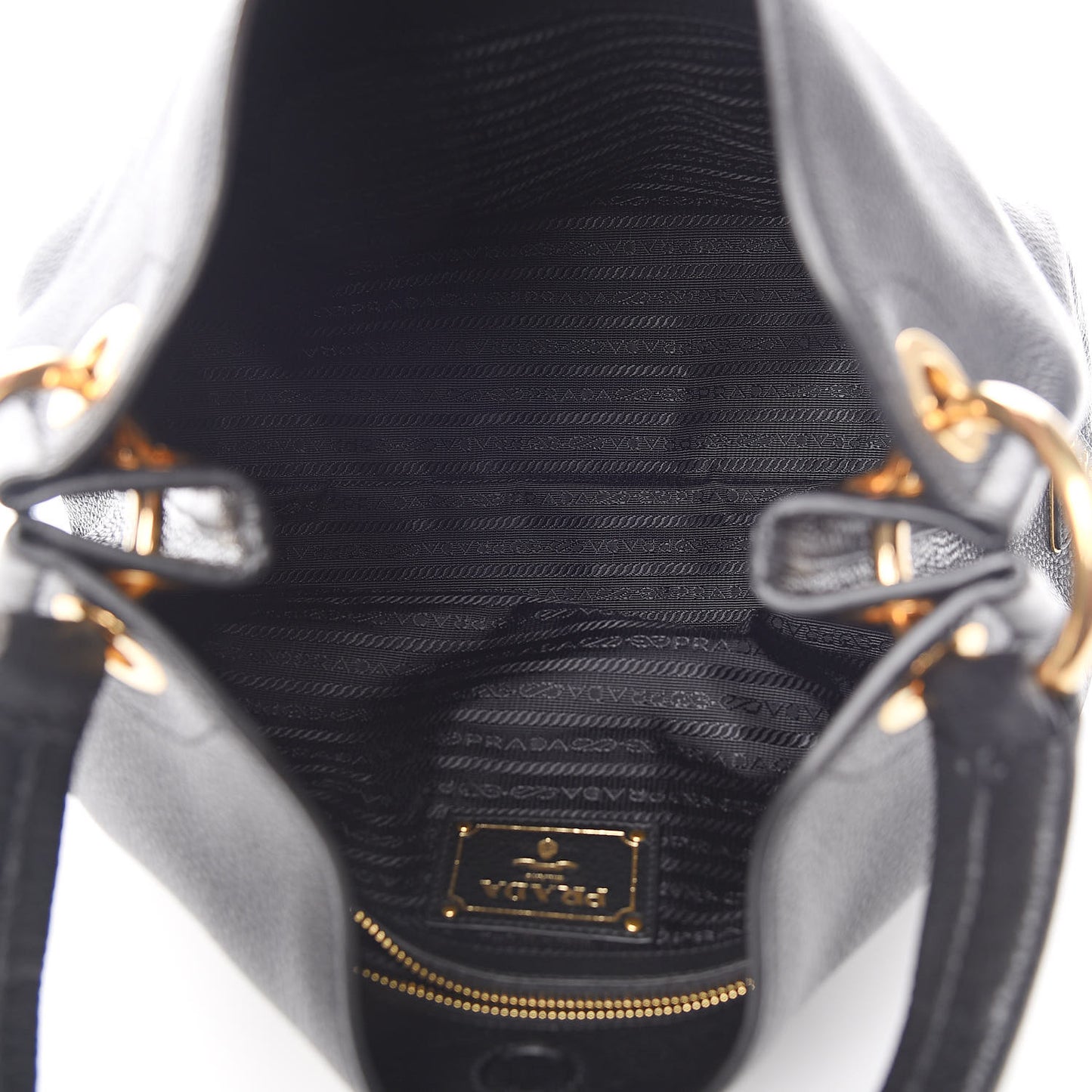 Vitello Phenix Embossed Logo Hobo Black