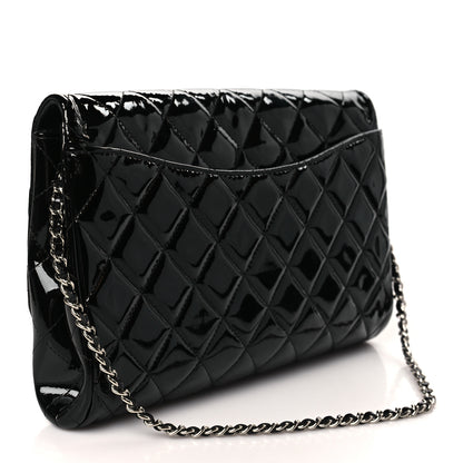 Chanel Patent Quilted Clutch with Chain Flap Black 3 of 9