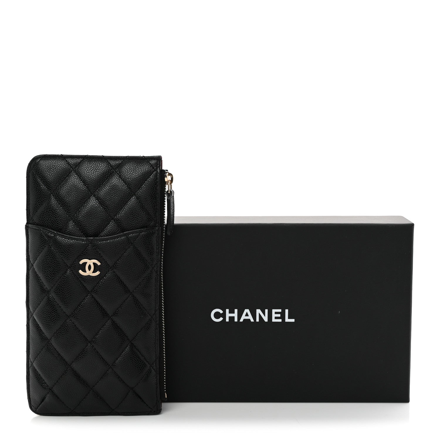 Chanel Caviar Quilted Classic Flat Wallet Pouch Black 9 of 9
