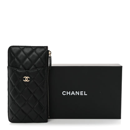 Chanel Caviar Quilted Classic Flat Wallet Pouch Black 9 of 9