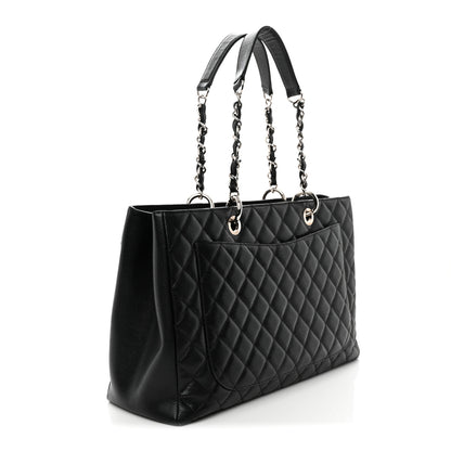 Chanel Caviar Quilted XL Grand Shopping Tote GST Black 3 of 10