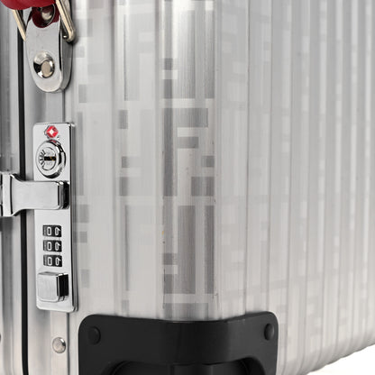 Fendi X RIMOWA Aluminum FF Print Roll Away Carry On Luggage Silver Red 20 of 23