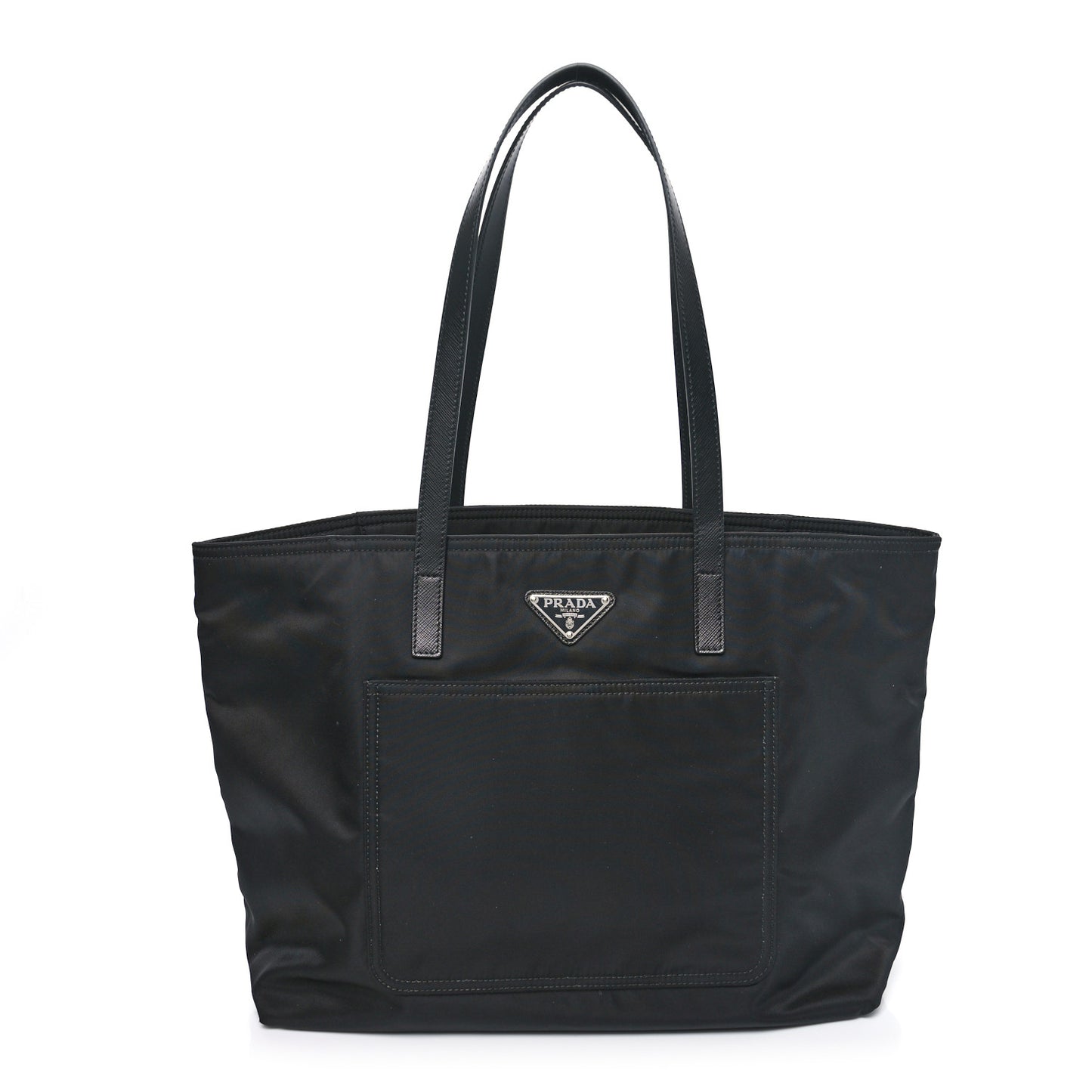Tessuto Nylon Saffiano Shopping Tote Black