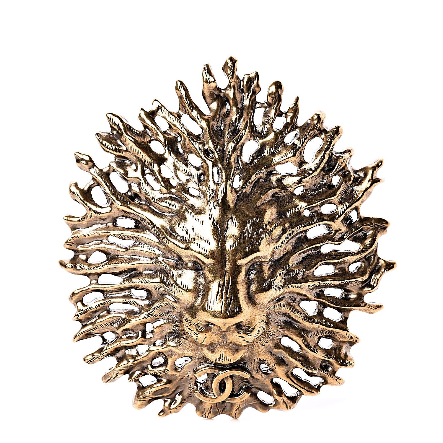 Chanel CC Lion Brooch Gold 1 of 4