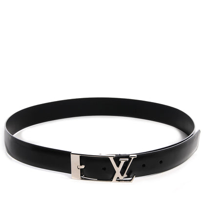 Louis Vuitton Glazed Calfskin Anagramme Belt 85 34 Black 1 of 7
