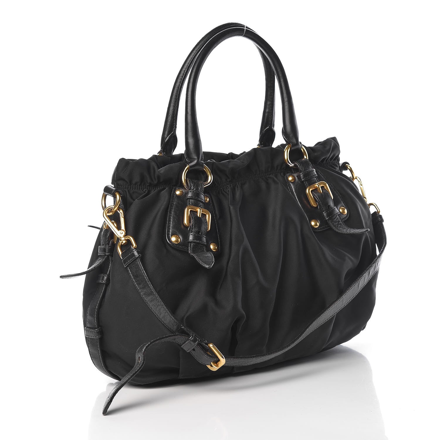 Prada Tessuto Nylon Jacquard Logo Tote Black 3 of 20