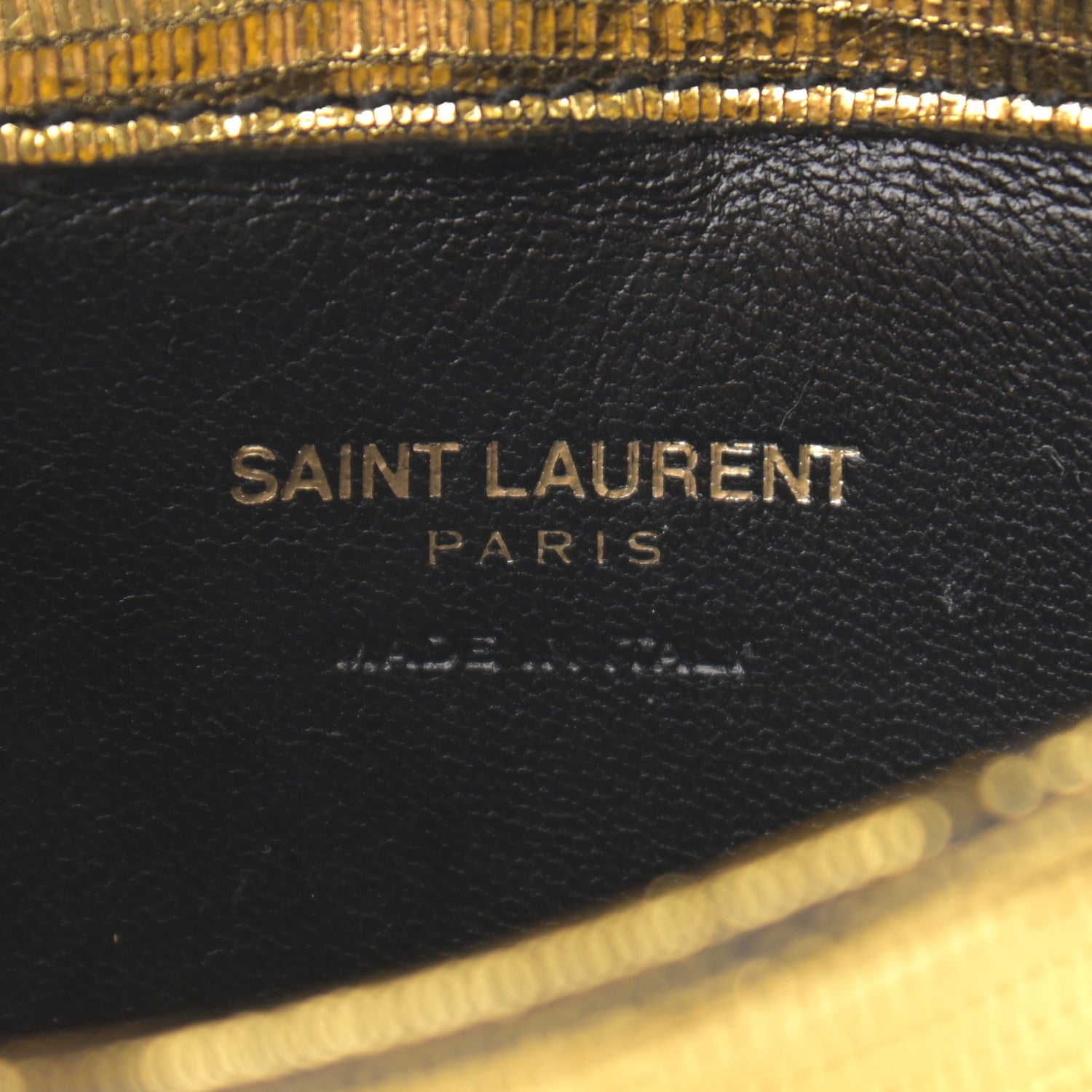Saint Laurent Calfskin Lizard Embossed Monogram Chain Mini Candy Crossbody Gold 6 of 10