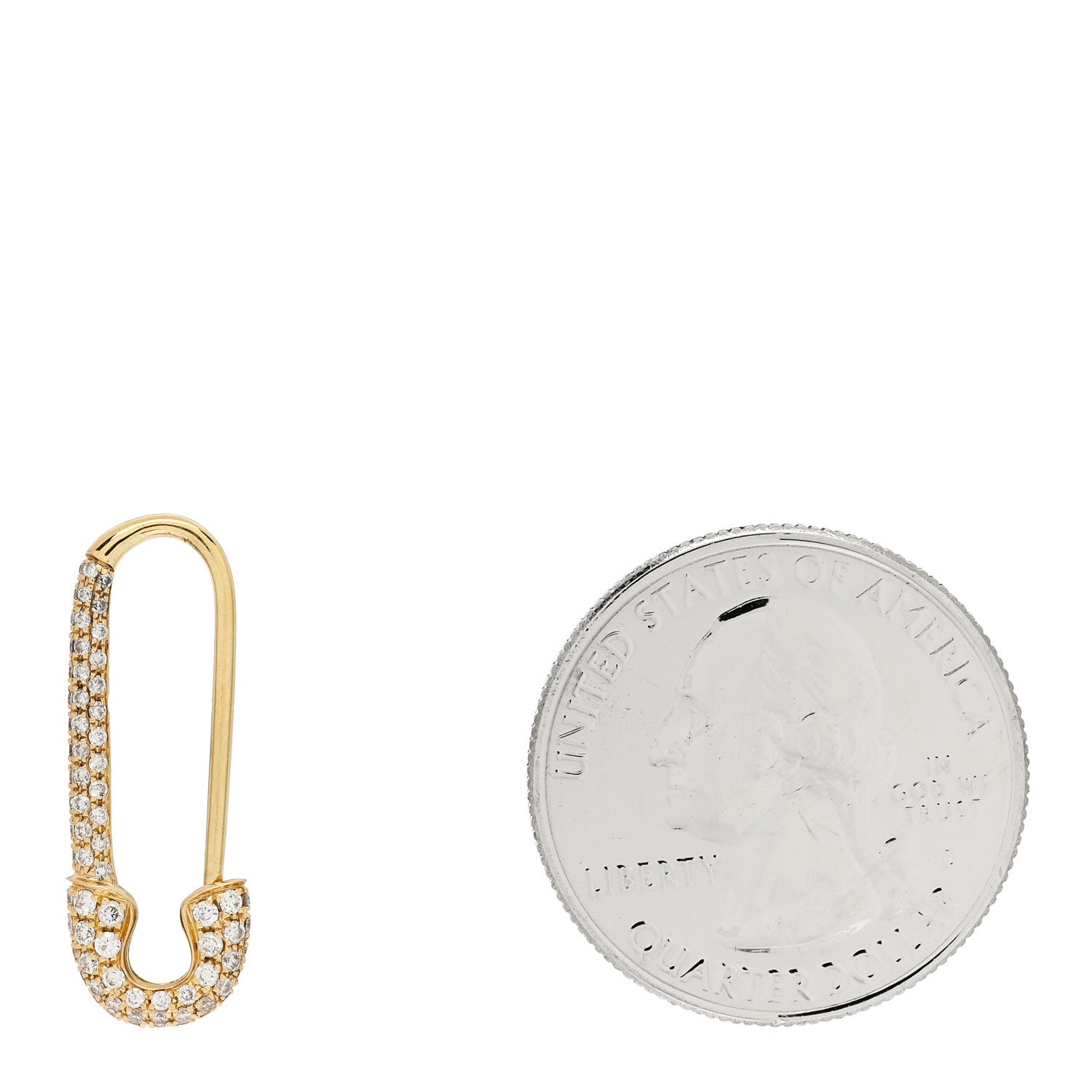 Anita Ko 18K Yellow Gold Diamond Safety Pin Earring 2 of 5