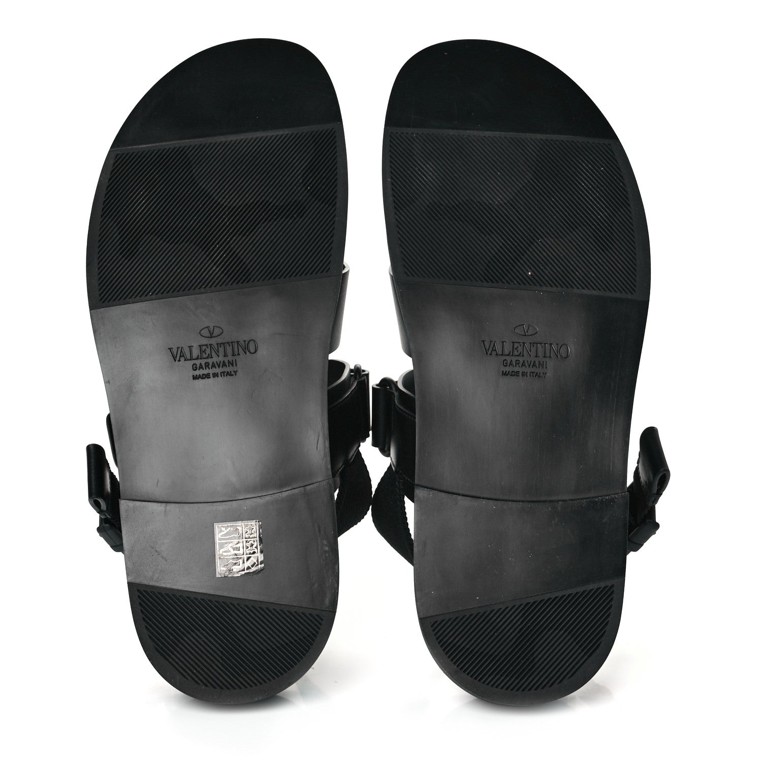 Valentino Garavani Calfskin Mens Logo Sandals 45 Black 6 of 9