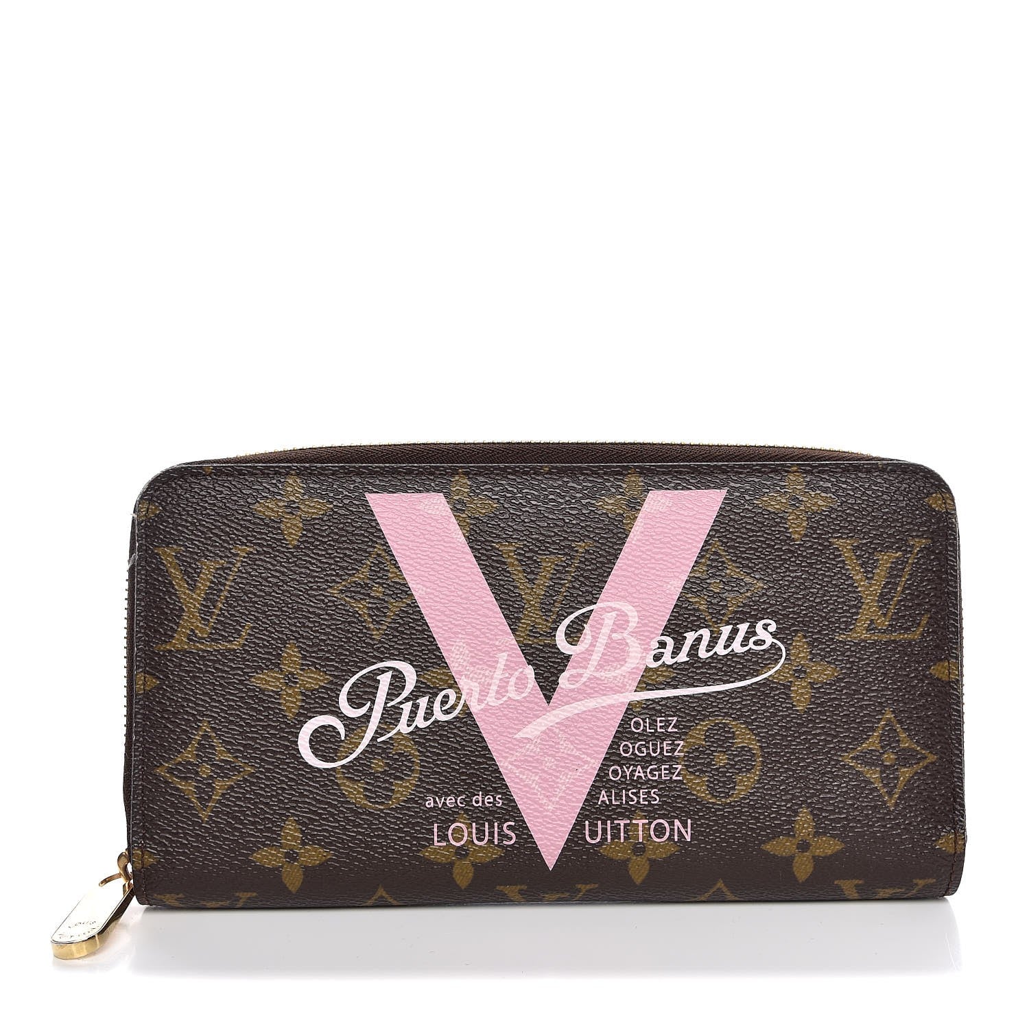 Louis Vuitton Monogram Puerto Banus V Zippy Wallet Rose Ballerine 1 of 10