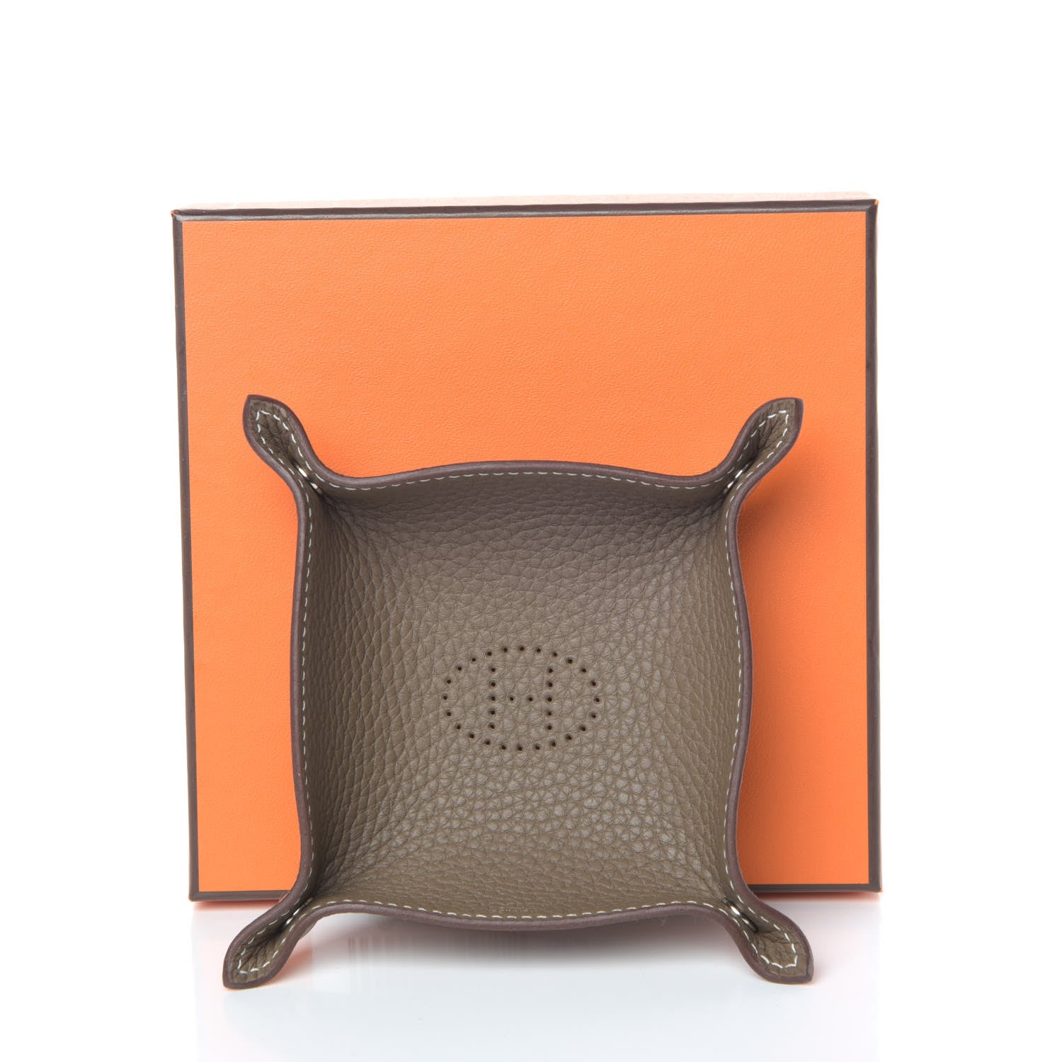 Hermes Taurillon Clemence Mises et Relances Change Tray Etoupe 8 of 8