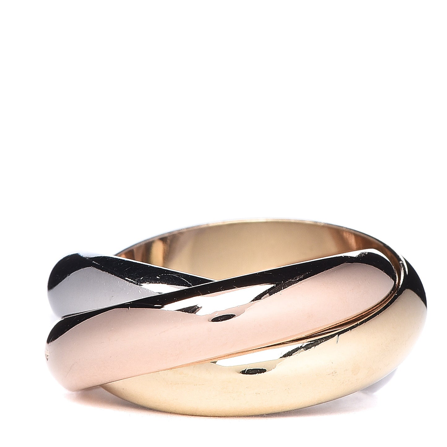 18K Pink Yellow White Gold Large Trinity Ring 52 6